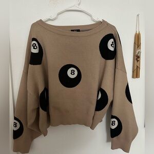 Dressed in LALA Cropped Eightball Sweater
